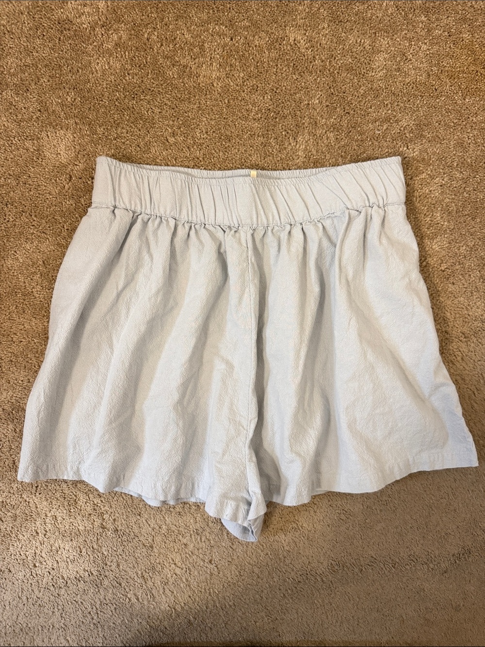 Free People Light Blue Women's Elastic Waist Shorts Size M